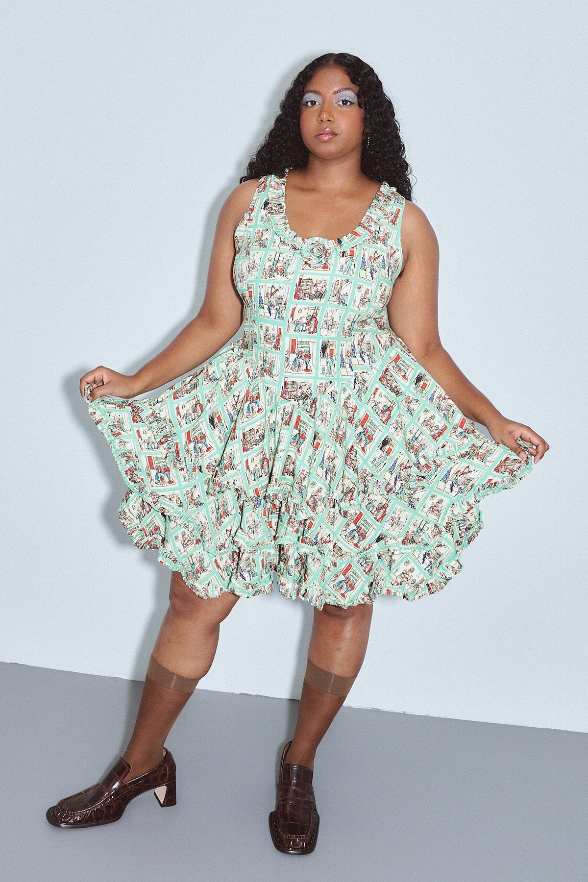 Soft Linen Tiered Ruffle Mini Cake Dress Sex House