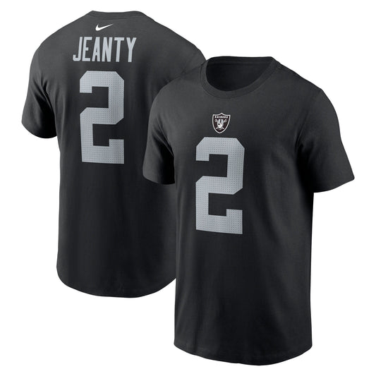 Men's Nike Ashton Jeanty Las Vegas Raiders Black Name & Number T-Shirt