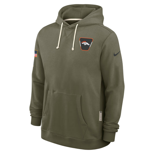 Men's Denver Broncos Nike Olive Green 2025 Salute To Service Club Pullover Hoodie