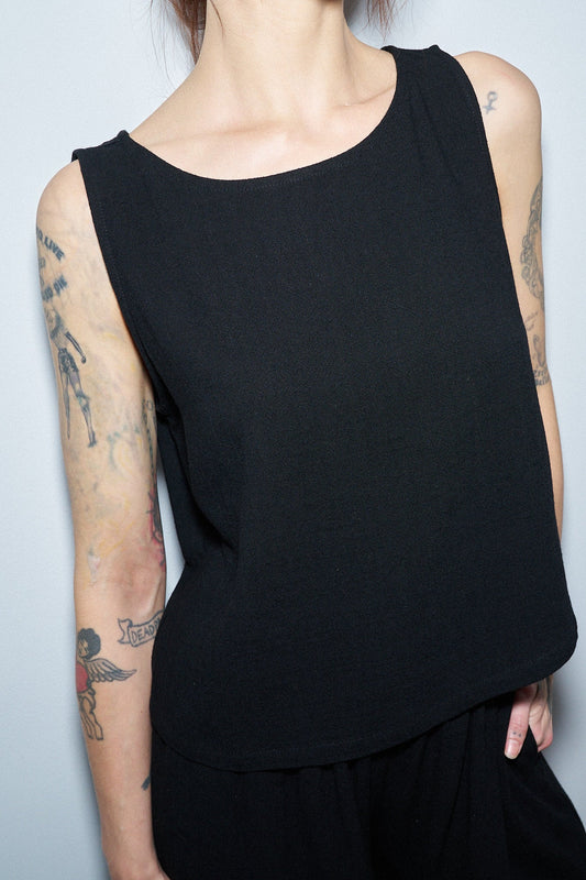 Shift Tank Soft Linen Black