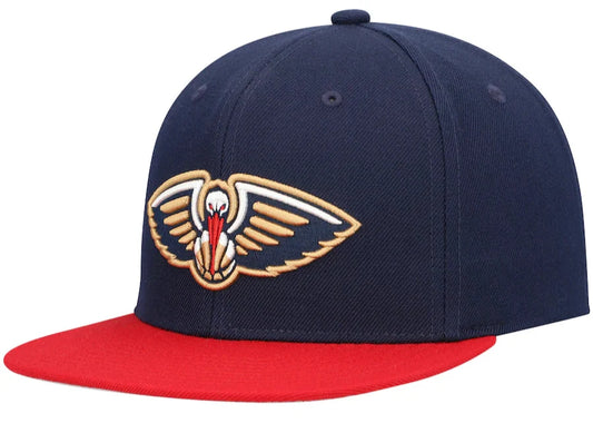 Men's Mitchell & Ness Navy/Red New Orleans Pelicans Team Two-Tone 2.0 Snapback Hat