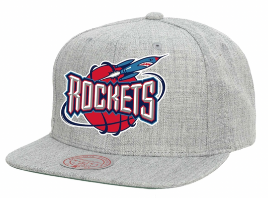 Houston Rockets HWC Gray Heather 2.0 Mitchell & Ness Snapback Hat