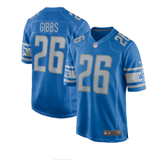 Youth Detroit Lions Jahmyr Gibbs Nike Blue Game Jersey