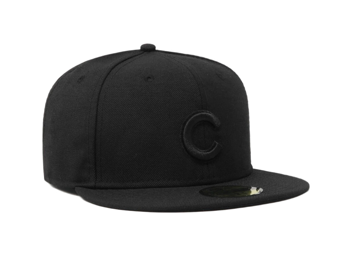 Chicago Cubs New Era Black Tonal Primary Logo 59FIFTY Fitted Hat