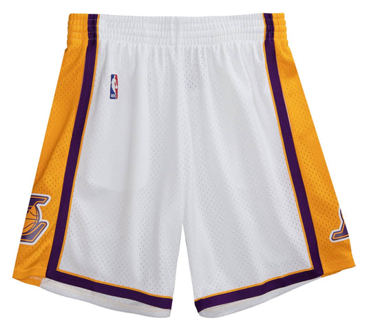 Los Angeles Lakers Mitchell and Ness Hardwood Classics 2009-2010 Home White Swingman Shorts