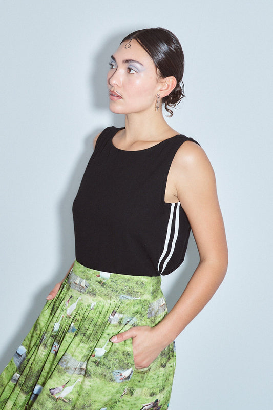 5 left - Shift Tank Soft Linen Sporty Spice Black