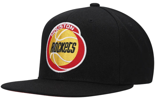 Men's Houston Rockets Basic Core Black Mitchell & Ness Snapback Hat