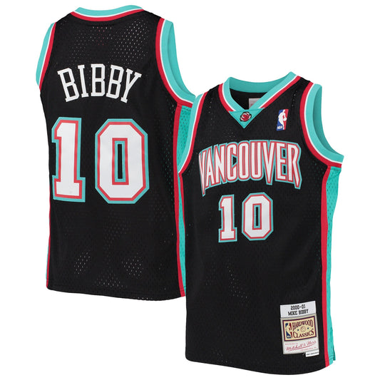 Youth Vancouver Grizzlies Mike Bibby Mitchell & Ness Black 2000-01 Hardwood Classics Swingman Jersey