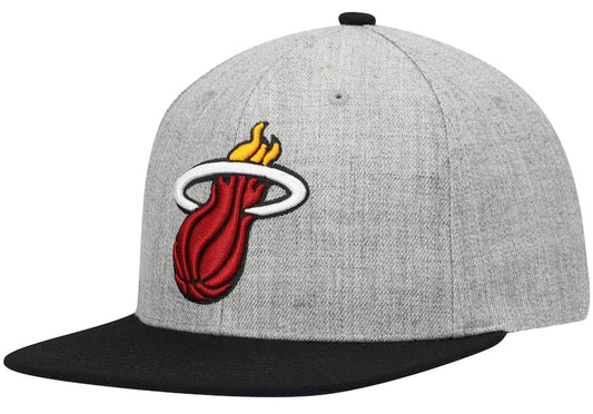 Men's Miami Heat Mitchell & Ness Gray/Purple Heathered Underpop Snapback Hat