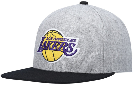 Men's Los Angeles Lakers Mitchell & Ness Gray/Black Heathered Underpop Snapback Hat