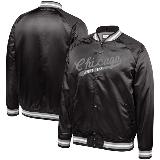Men's Chicago White Sox Mitchell & Ness Cooperstown Collection Black Satin Full-Snap Jacket